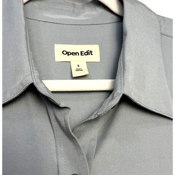 Open Edit Relaxed Fit Long Sleeve Button Up Shirt - Picture 10 of 13